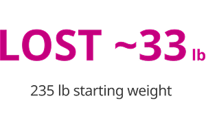 LOST ~33 lb with a 235 lb starting weight