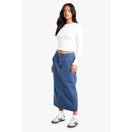 Petite Denim Midaxi Skirt