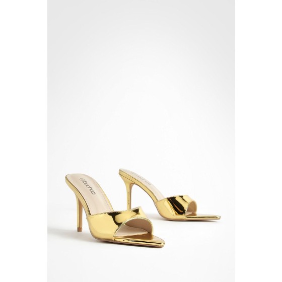 Low Stiletto Pointed Toe Heeled Mules
