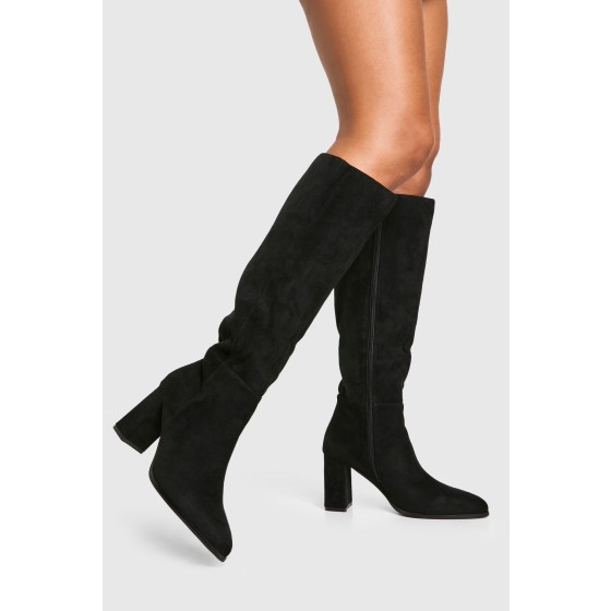 Block Heel Knee High Boots