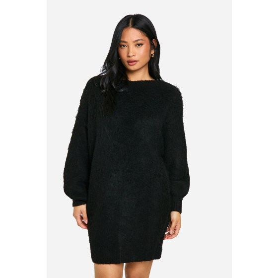 Petite Brushed Low Back Oversized Jumper Dress