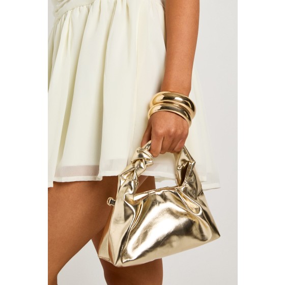Metallic PU Knot Grab Bag