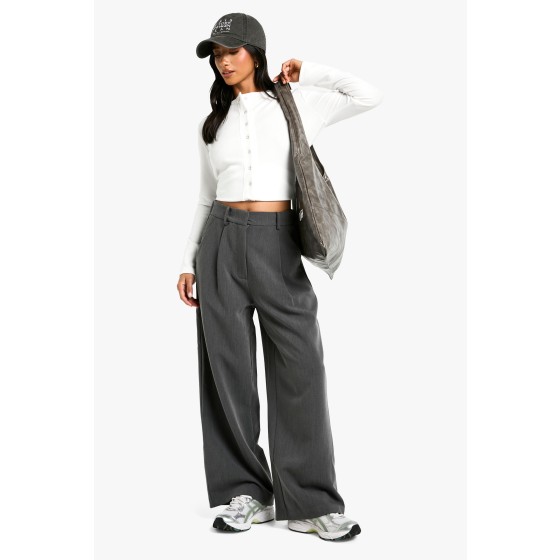 Petite Wide Leg Tailored Trousers
