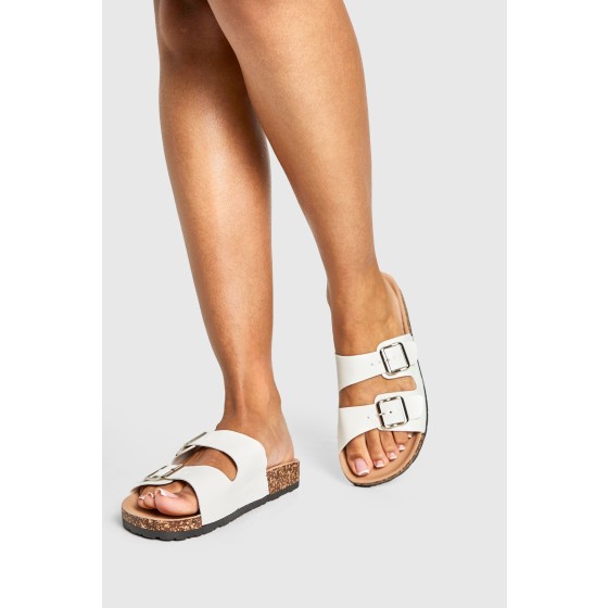 Double Buckle Footbed Slider