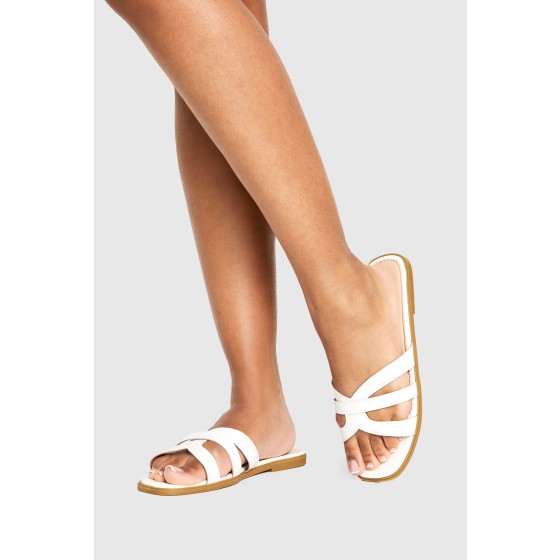 Wide Fit Cross Strap Sliders
