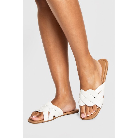 Wide Fit Woven Strap Sliders