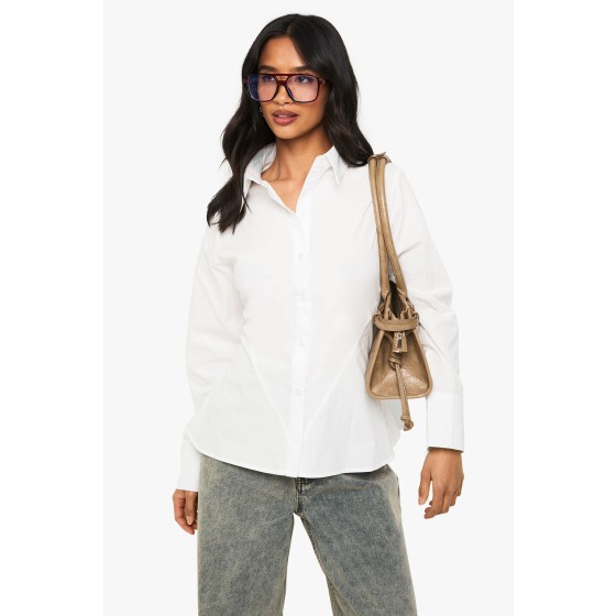 Petite Longline Cinched Waist Shirt