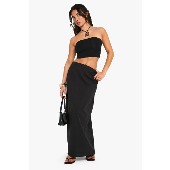 Petite Linen Split Back Maxi Skirt