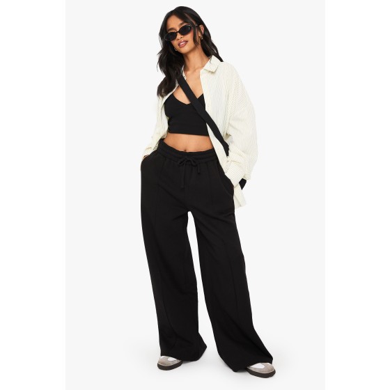 Petite Pintuck Detail Straight Leg Jogger