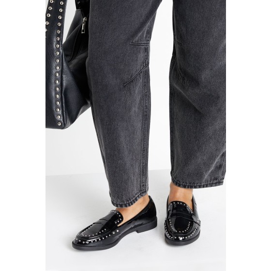 Patent Studded Loafer