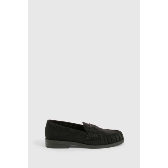 Faux Suede Basic Ruched Loafers