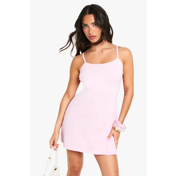 Petite Cotton Strappy A-Line Mini Dress