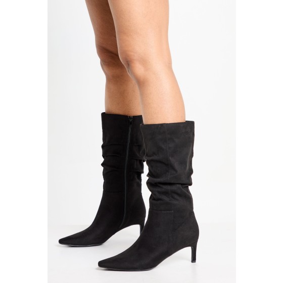 Ruched Knee High Stiletto Boots