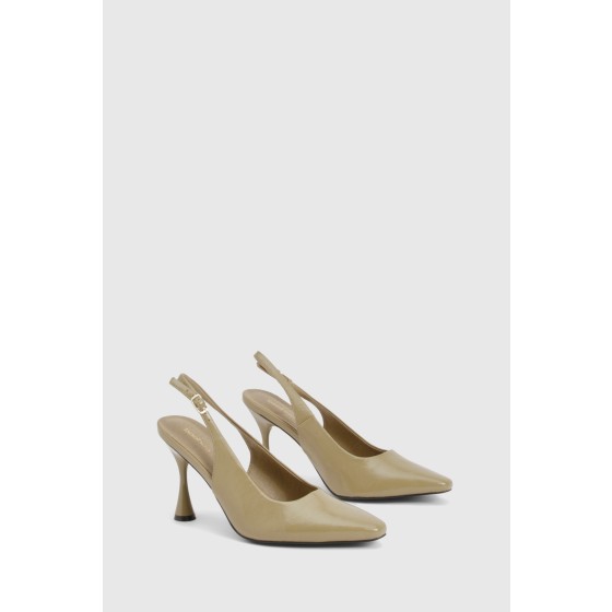Wide Fit Flared Heeled Court Shoes