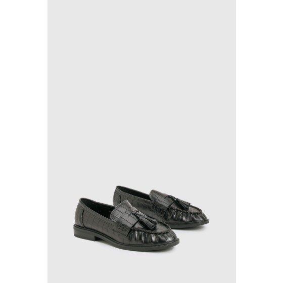 Ruched Tassel Loafers