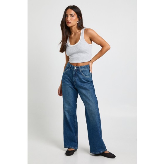 Petite Basics High Waist Straight Leg Jean