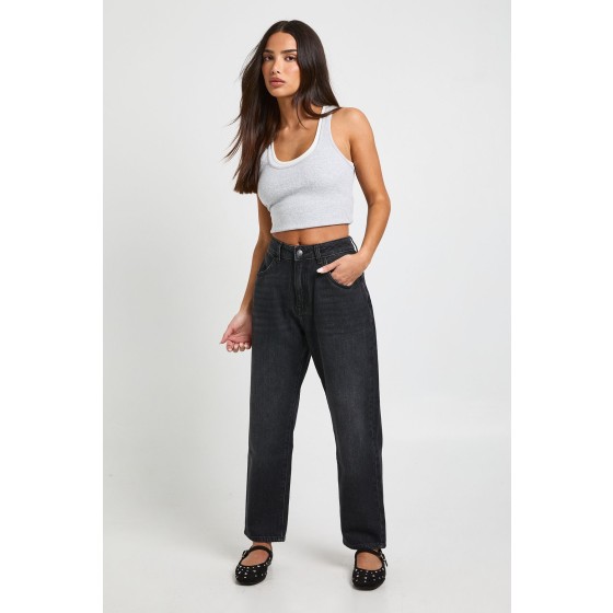 Petite Basics High Waist Mom Jean