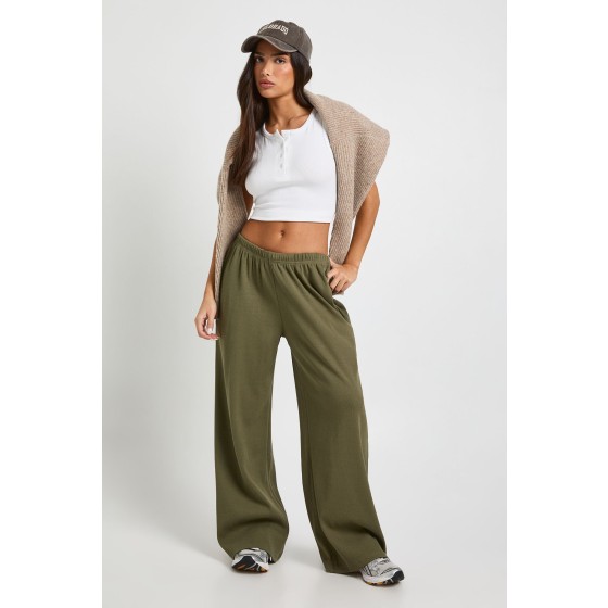 Petite Rib Wide Leg Trouser