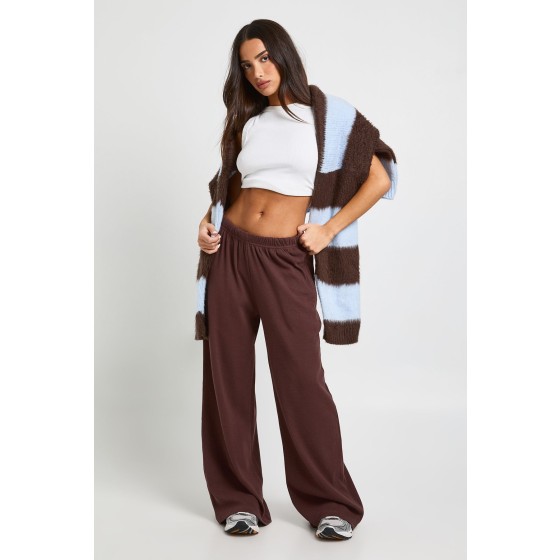 Petite Rib Wide Leg Trouser