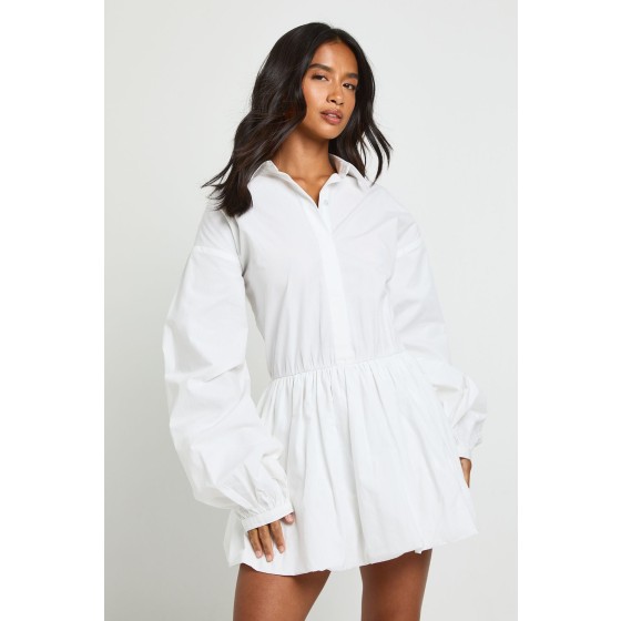 Petite Puffball Shirt Dress