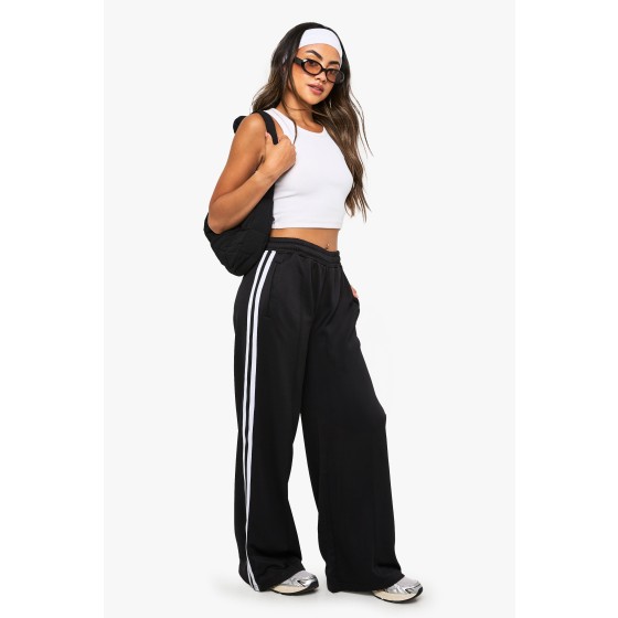 Petite Tricot Side Stripe Tape Straight Leg Jogger