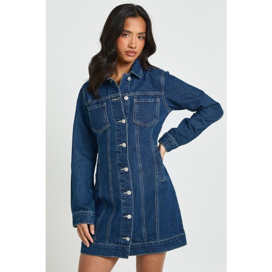 Petite Western Denim Mini Dress