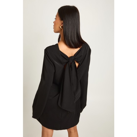 Petite Bow Detail Open Back Mini Dress