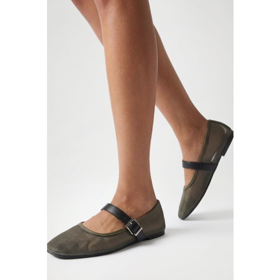 Wide Fit Mesh Ballet Flats