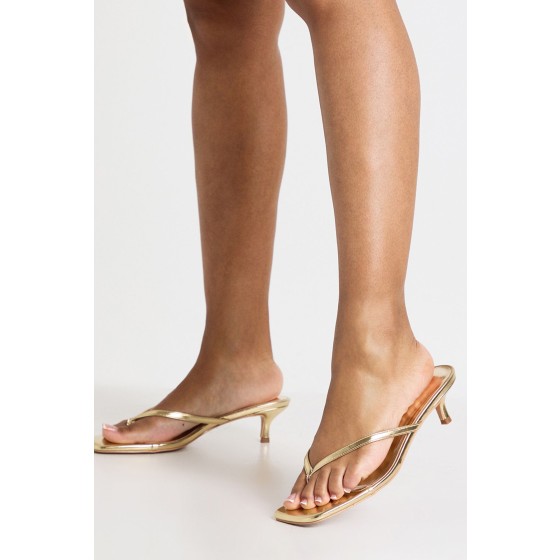 Wide Fit Toe Post Kitten Heel Mules