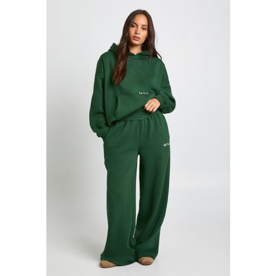 Petite Ath Club Embroidered Deep Waistband Straight Leg Jogger