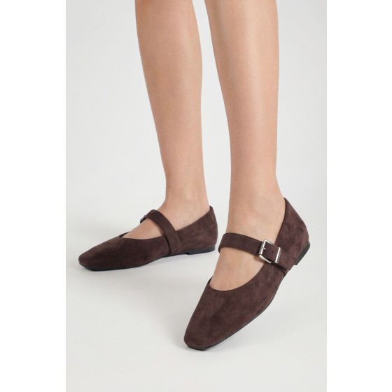 Faux Suede Ballet Flats