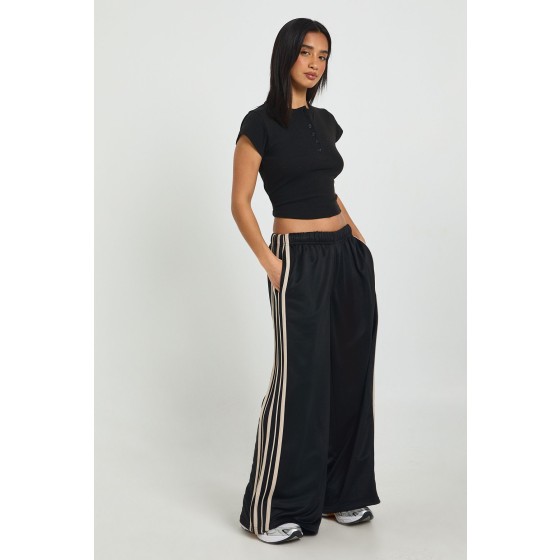 Petite Side Stripe Adjustable Cuff Wide Leg Jogger