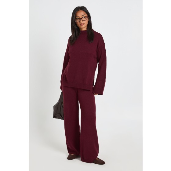 Petite Soft Knit Jumper And Flares Knitted Co-ord
