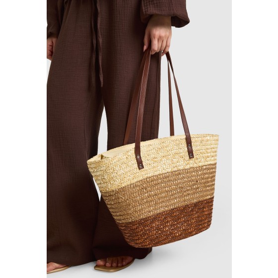 Striped Structured Beach Bag