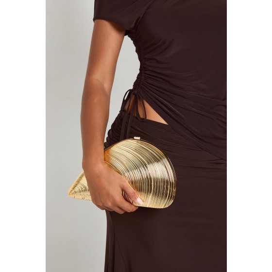 Gold Seashell Clutch Bag