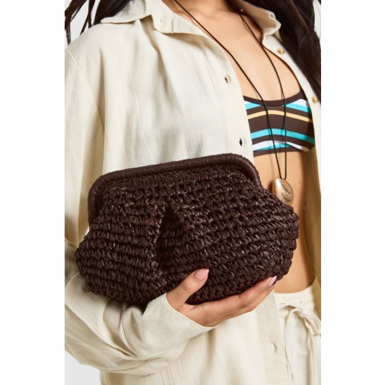 Raffia Slouchy Clutch Bag