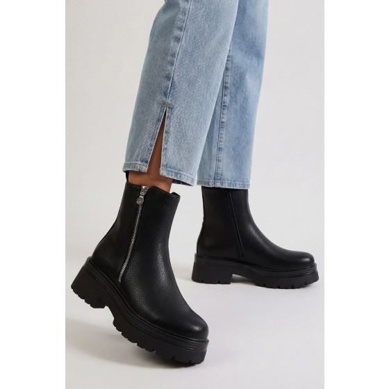 Chunky Zip Detail Chelsea Boots