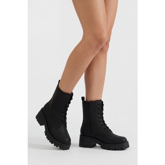 Chunky Lace Up Hiker Boots