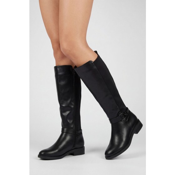 Buckle Detail Knee High Boots
