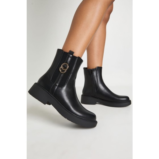 Buckle Detail Chunky Chelsea Boots