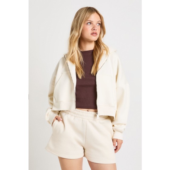 Petite High Waist Sweatshort With Internal Drawcord