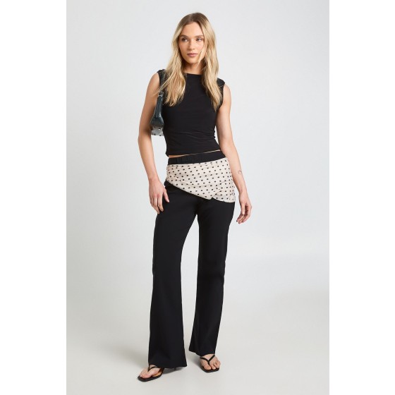 Petite Stretch High Waisted Flared Trousers