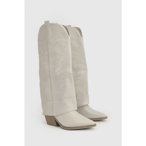 Knee High Fold Over Western Boots