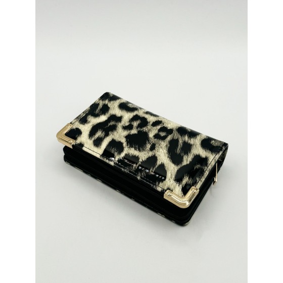 Shine Leopard Print Purse