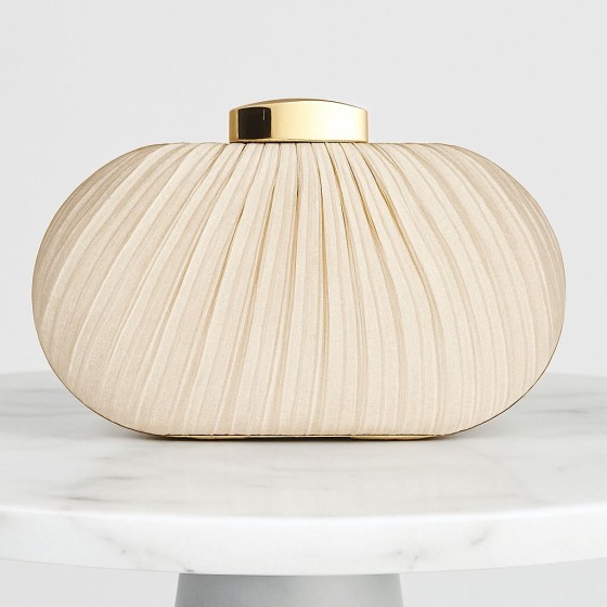 Evening Pleated Satin Bridal Wedding Prom Party Clutch Shoulder Bag