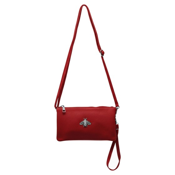 Double Zip Wristlet Crossbody Purse Bag With Detachable Straps