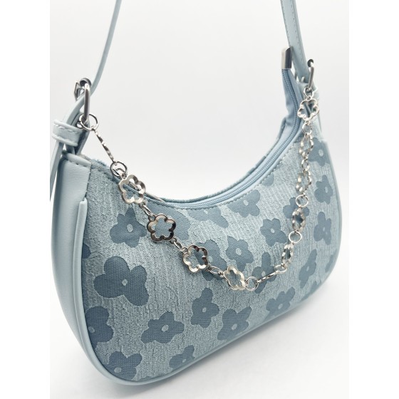 Floral Print Miniture Shoulder Bag With Chain