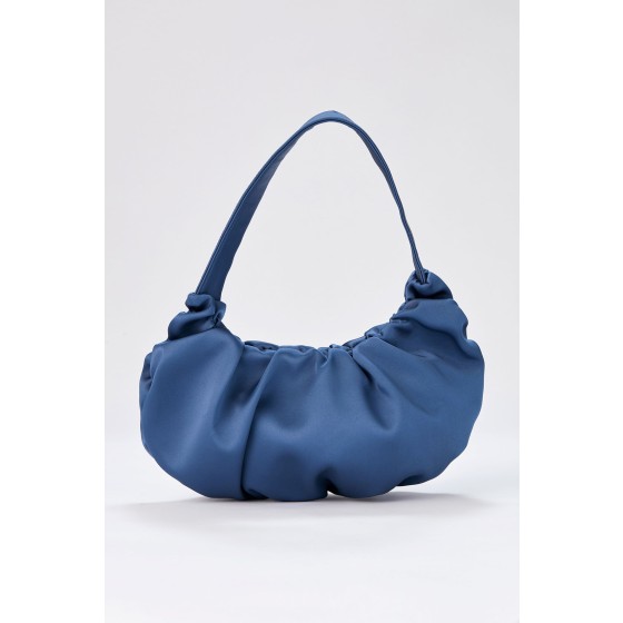 Pleated Satin Shoulder Bag