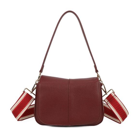 Flap Crossbody Messenger Bag Adjustable Wide Strap Saddle Shape