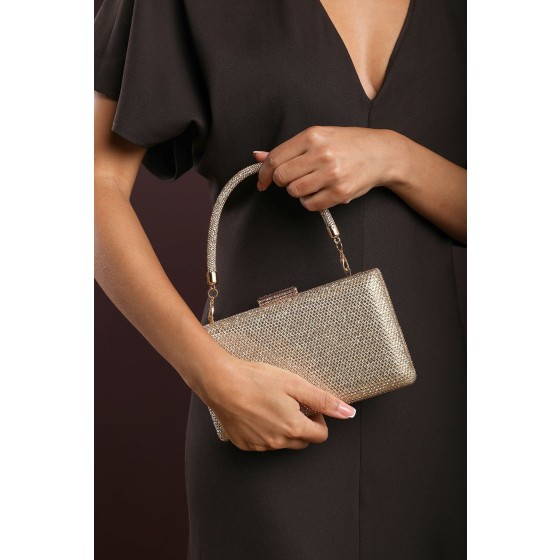 'Veil' Embellished Hard Case Evening Clutch Bag